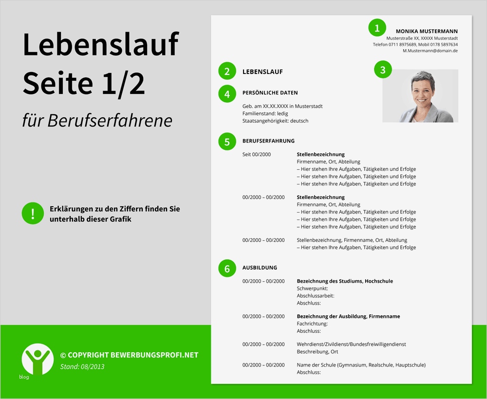 Ausbildung Lebenslauf Vorlage Erstaunlich 6 Muster Lebenslauf 2014