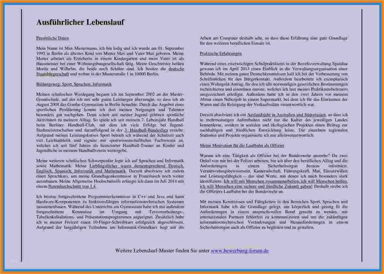 Ausführlicher Lebenslauf Vorlage Wunderbar 6 Ausführlicher Lebenslauf Muster