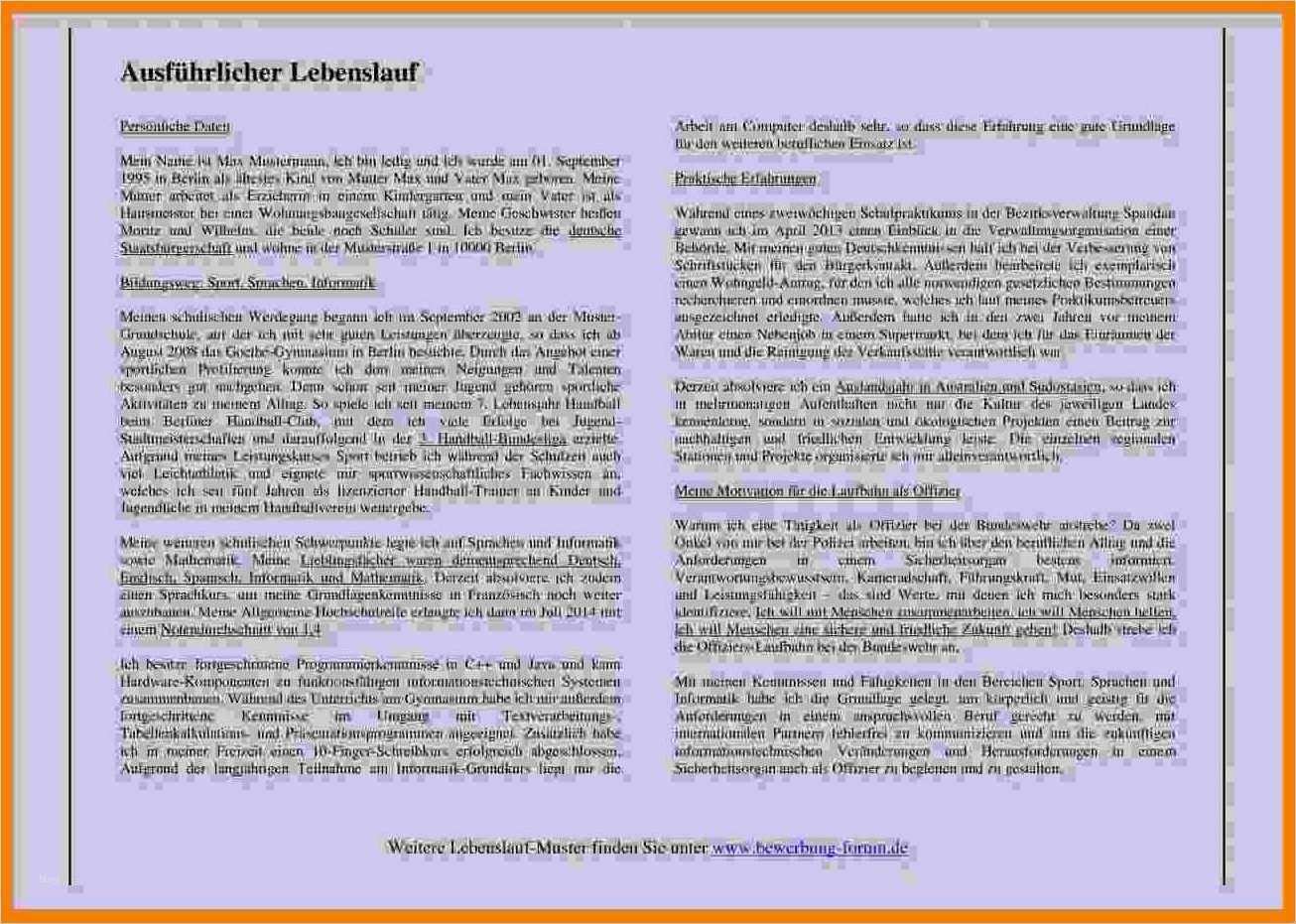 Ausführlicher Lebenslauf Vorlage Wunderbar 8 Lebenslauf In Aufsatzform