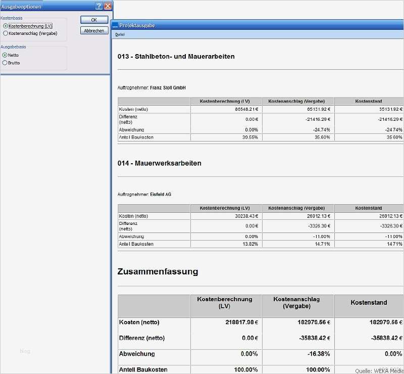 Bau Ausschreibung & Vergabe ⇒ AVA Software Muster LV