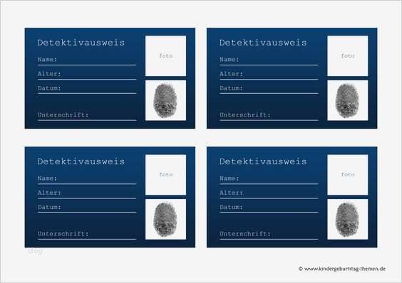 Ausweis Vorlagen Zum Ausdrucken Genial Detektiv Zubehör Und Deko Selbst Basteln Ausweis Vorlage