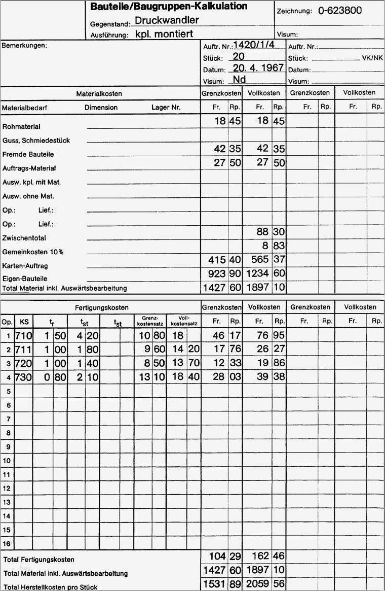 Bab Excel Vorlage Neu Kalkulation – Controllingwiki