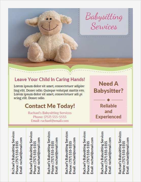 Babysitter Flyer Vorlage Deutsch Angenehm Printable Babysitting Flyers