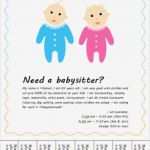 Babysitter Flyer Vorlage Deutsch Bewundernswert Babysitting Flyer Template