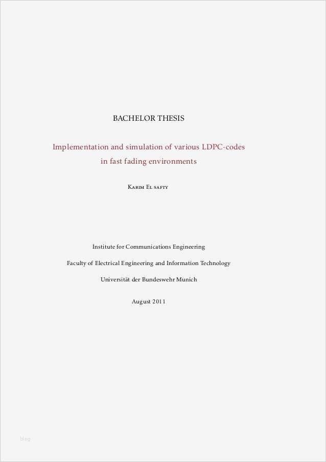 Bachelor thesis Vorlage Schönste Vorlage