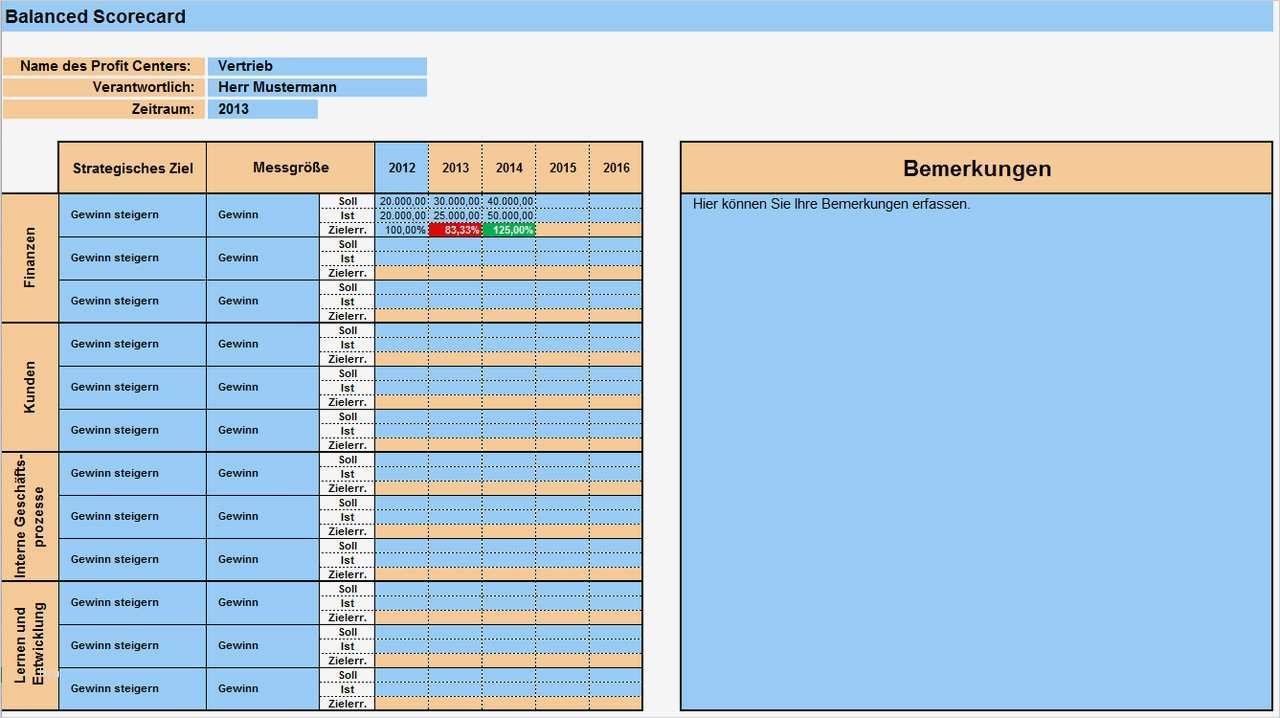 Balanced Scorecard Vorlage Excel Inspiration Balanced Scorecard Visualisieren Excel Vorlagen Shop