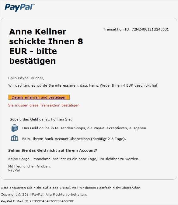 Bankkonto ändern Vorlage Süß sofort Zahlung Erhalten Neue Paypal Phishing Mail Anti