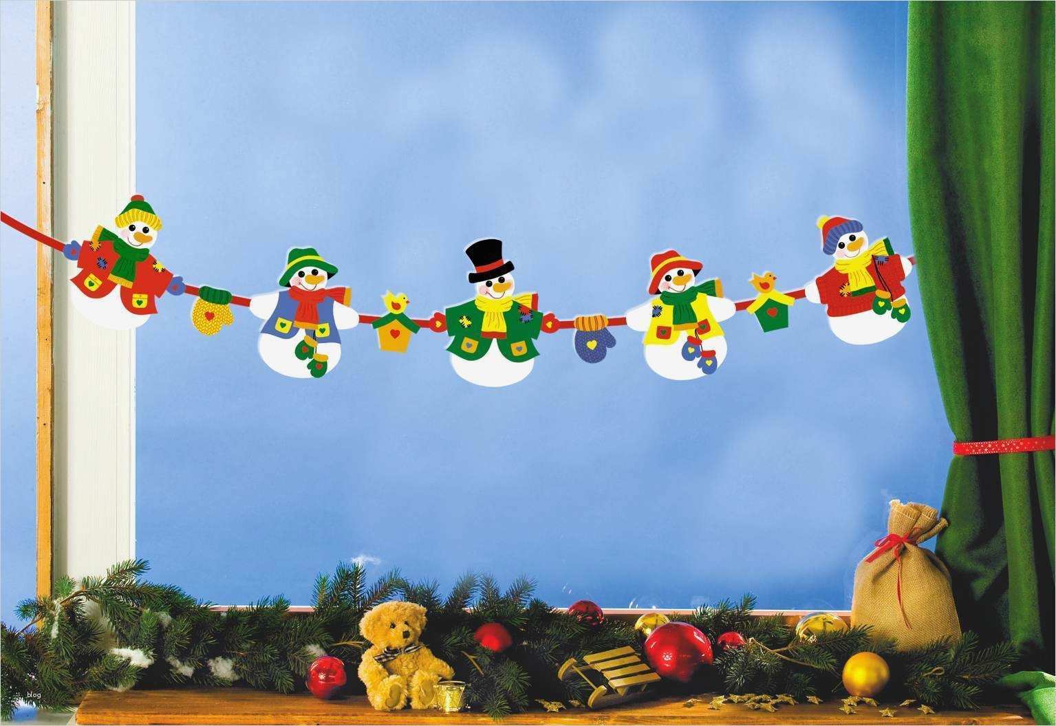 Basteln Mit tonkarton Vorlagen Neu Girlande Zum Basteln Schneemann Fischer Fensterbilder