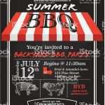 Bbq Einladung Vorlage Elegant Bbqeinladung Designvorlage Mit Roten Markise Stock Vektor