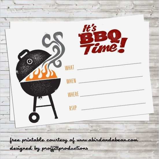 Bbq Einladung Vorlage Hübsch Bbq Party Invitation Free Printable