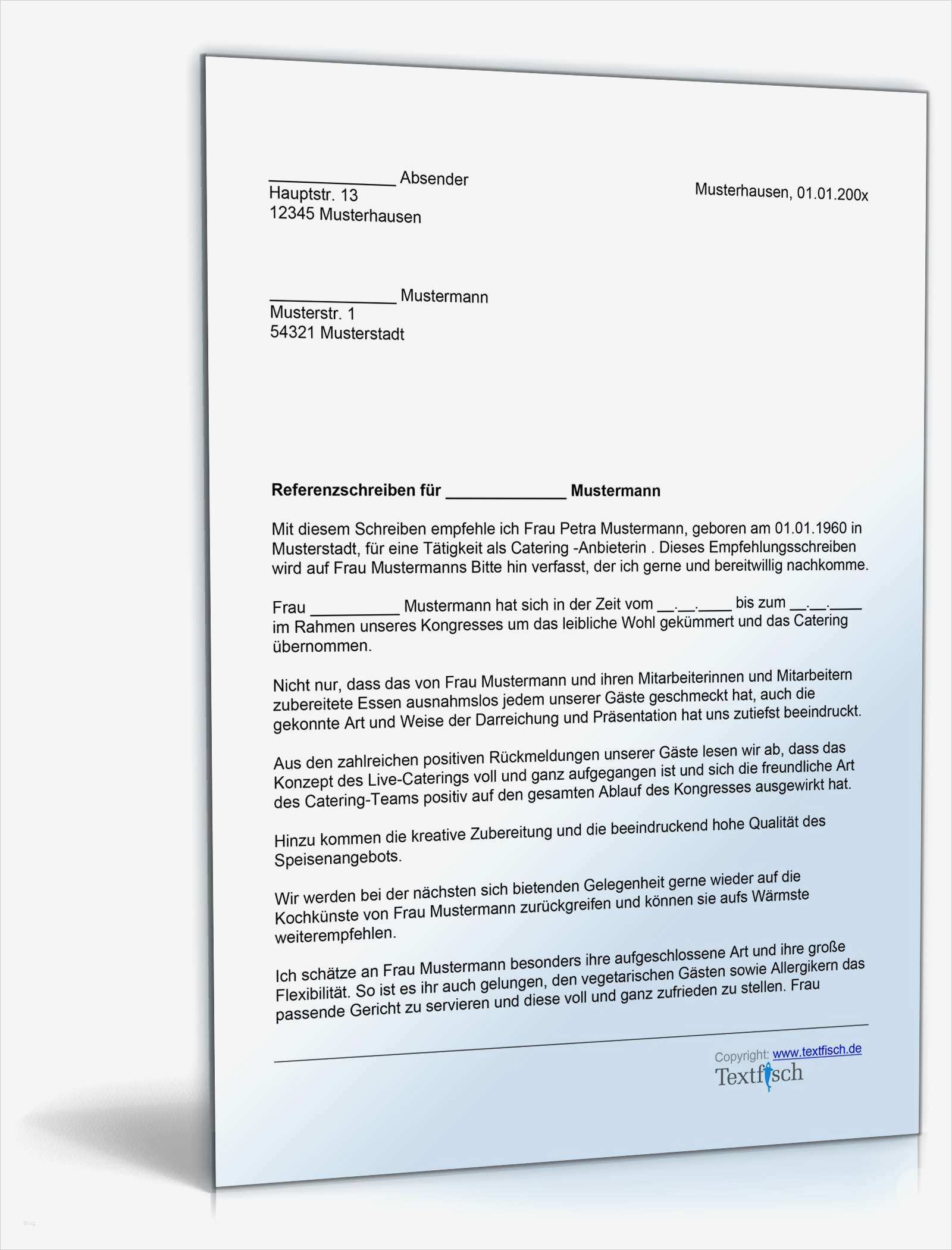 Beendigung Arbeitsverhältnis Vorlage Wunderbar Referenzschreiben Für Ein Catering Musterbrief Zum Download