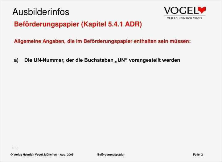 Beförderungspapier Adr Vorlage Download Erstaunlich Ppt Beförderungspapier Kapitel 5 4 1 Adr Powerpoint