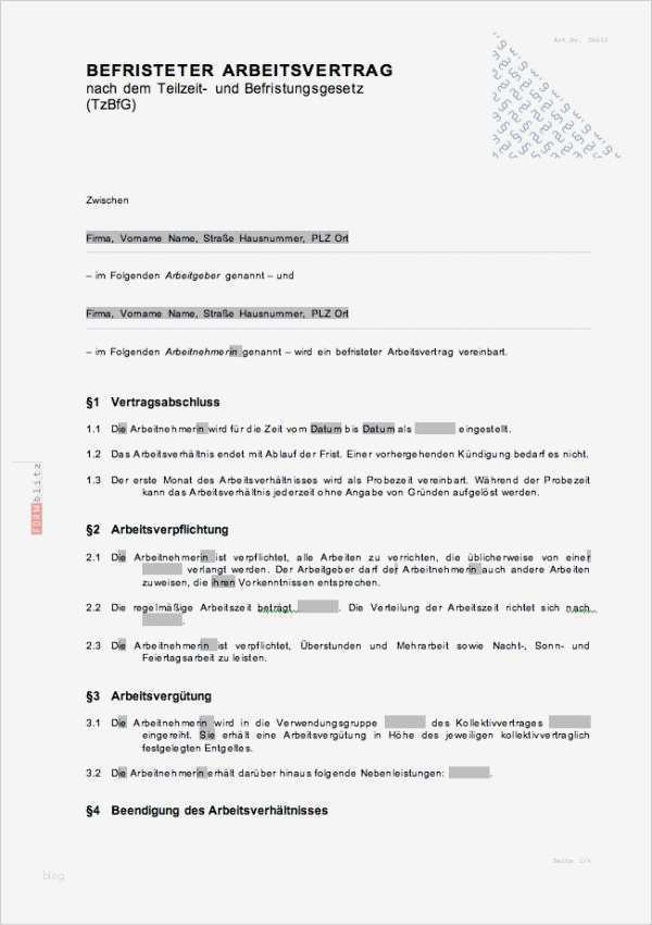 Befristeter Arbeitsvertrag Vorlage Best Of Befristeter Arbeitsvertrag Muster Vorlage Zum Download