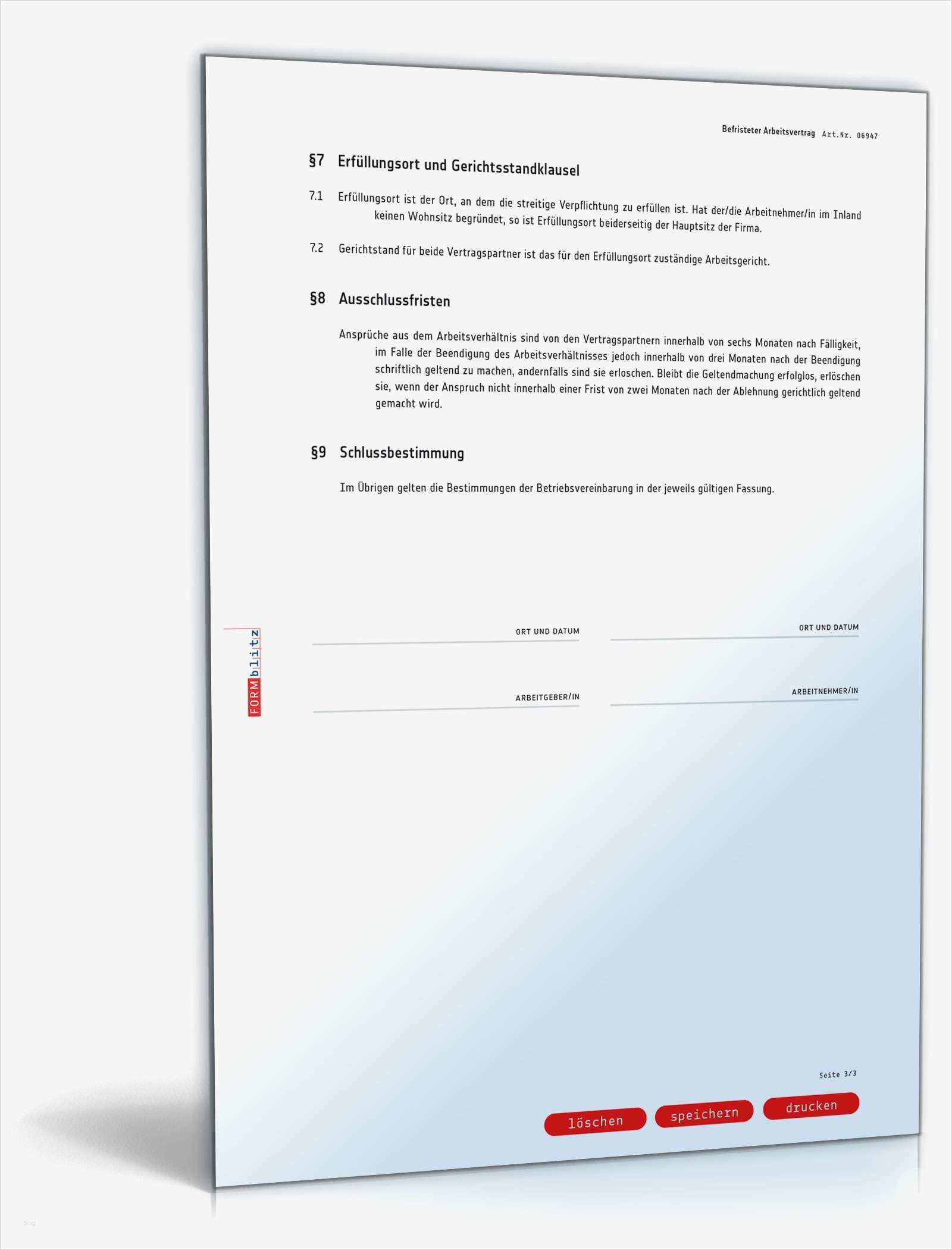 Befristeter Arbeitsvertrag Vorlage Gut Befristeter Arbeitsvertrag Muster Vorlage Zum Download