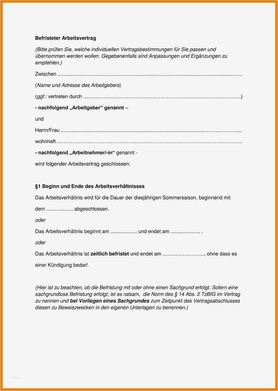 Befristeter Arbeitsvertrag Vorlage Süß 7 Arbeitsvertrag Muster Kostenlos