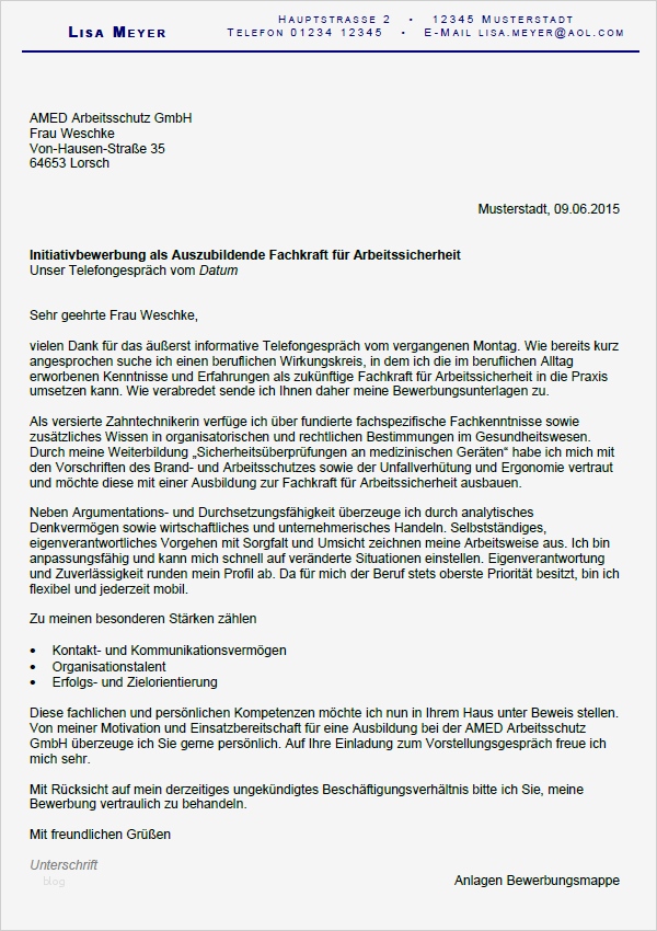 Begehungsprotokoll Arbeitssicherheit Vorlage Luxus Bewerbung Fachkraft Für Arbeitssicherheit Ausbildung