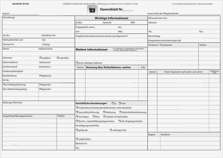 Beratungsgespräch Pflege Vorlage Erstaunlich 87 001 Stammblatt Stationär Plan2care Stationär Sis