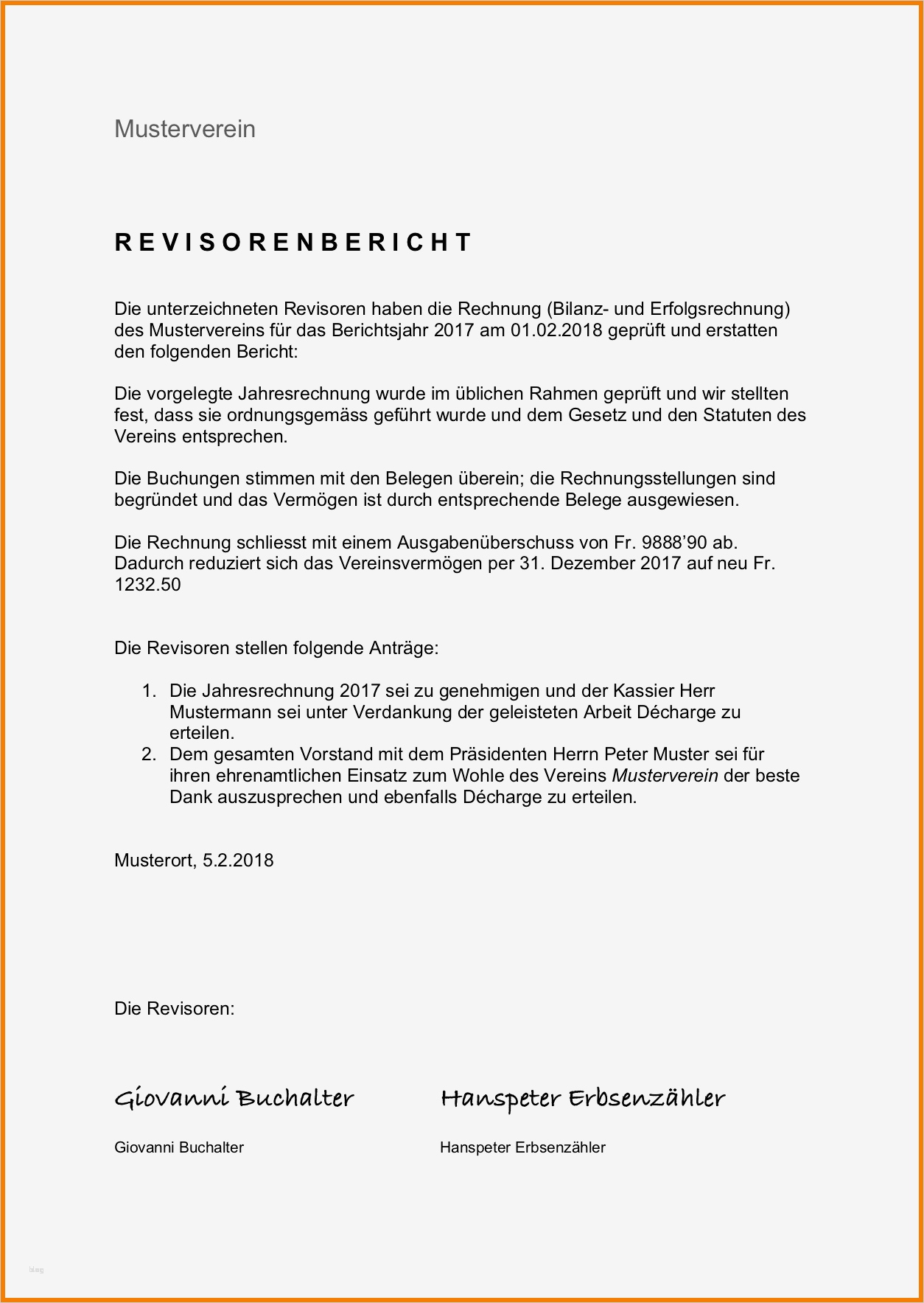 Bericht Kassenprüfung Vorlage Gut 12 Vorlage Bericht