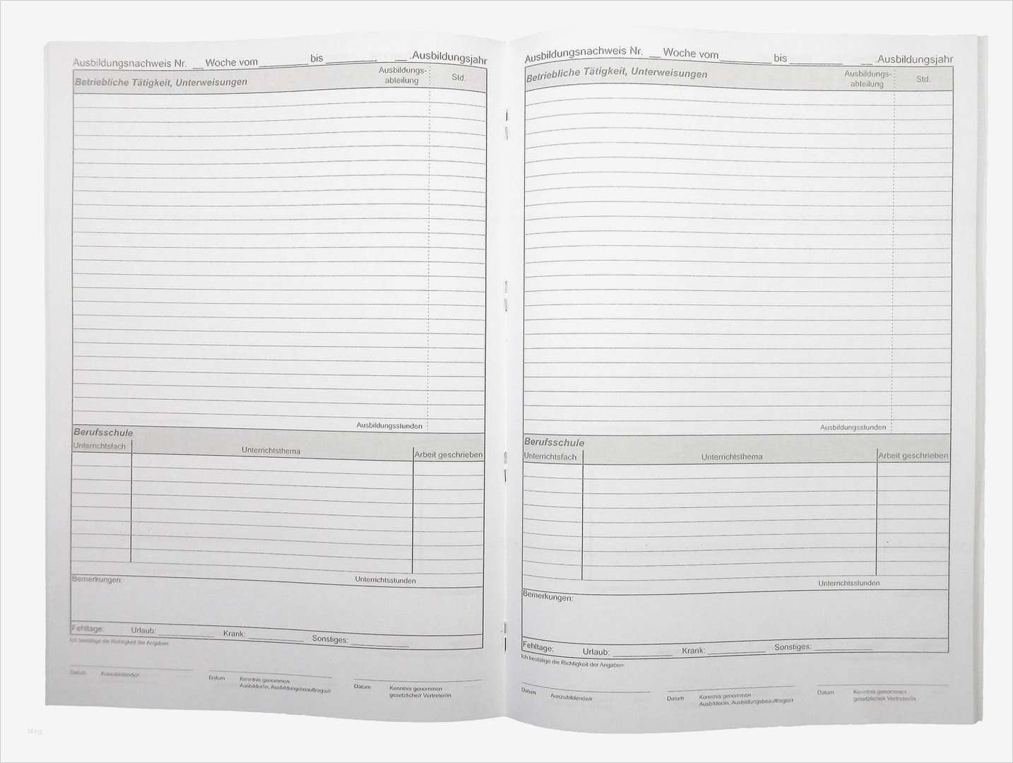 Berichtsheft Feinwerkmechaniker Vorlage Inspiration Berichtsheft Für Wöchentliche Eintragungen Seibert Verlag