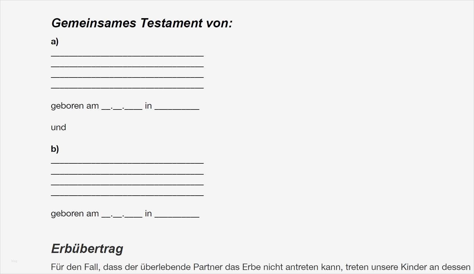 Berliner Testament Vorlage Kinderlos Fabelhaft Berliner Testament Testament Verfassen