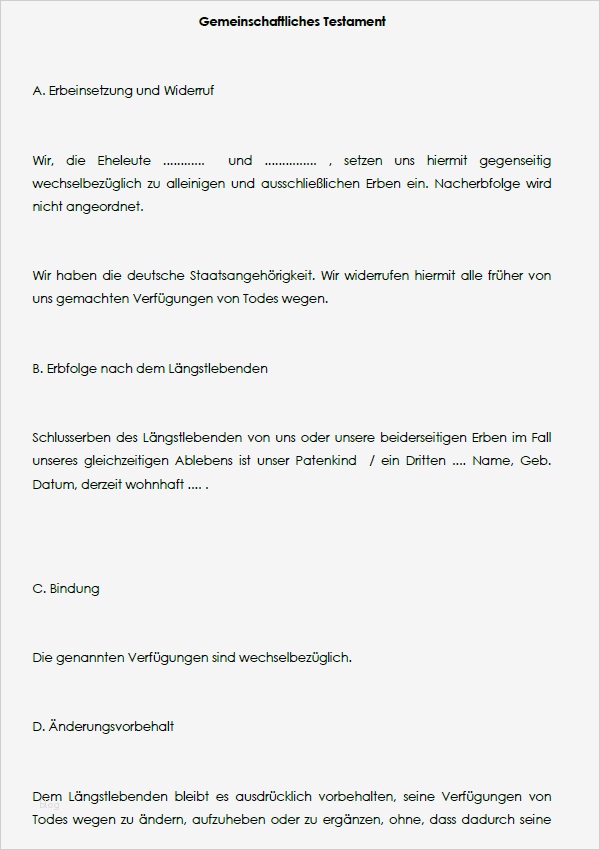 Berliner Testament Vorlage Kinderlos Gut 16 Testamente Im Sparpaket sofort Zum Download