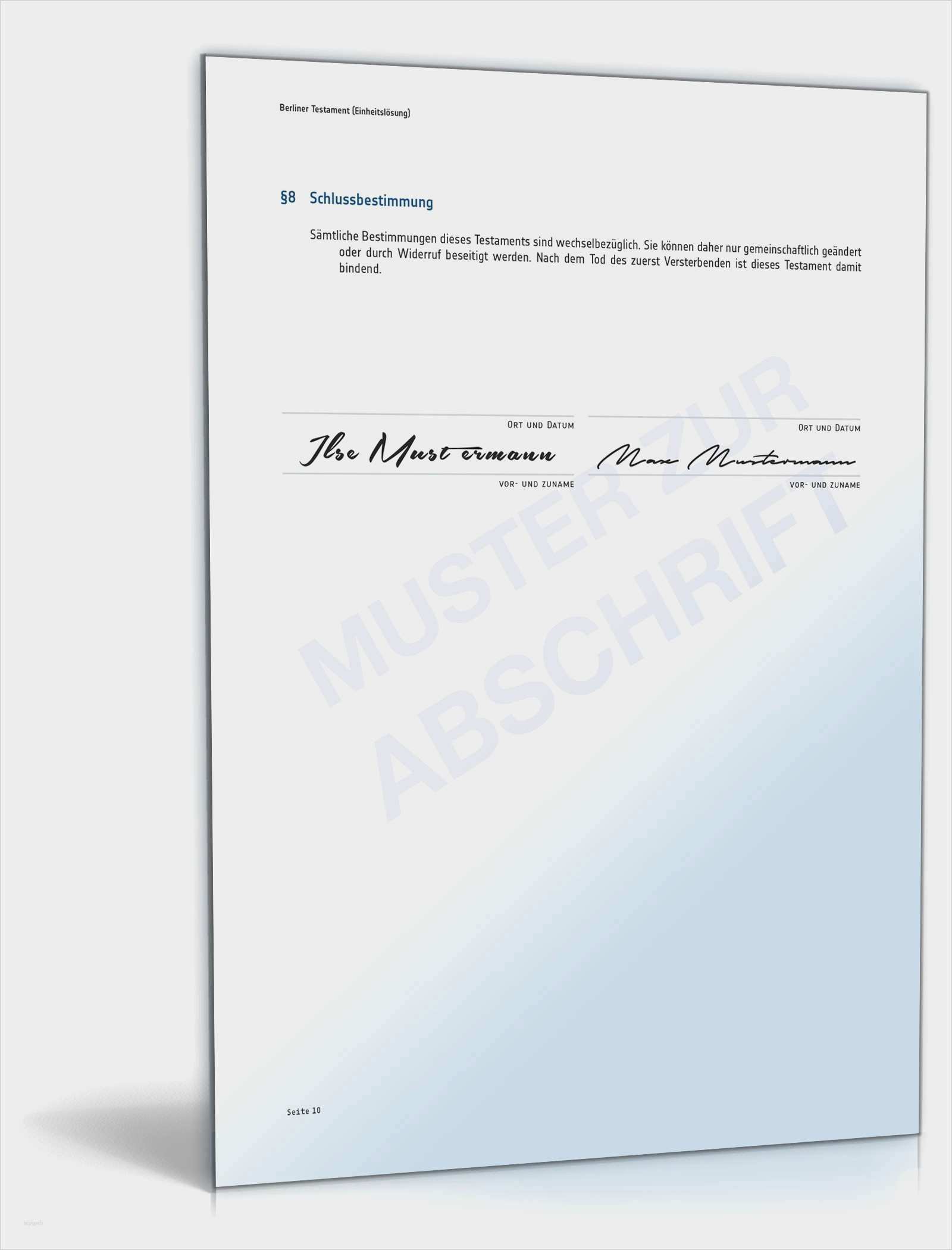 Berliner Testament Vorlage Kinderlos Hübsch Berühmt Vorlage Eines Testaments Galerie Entry Level