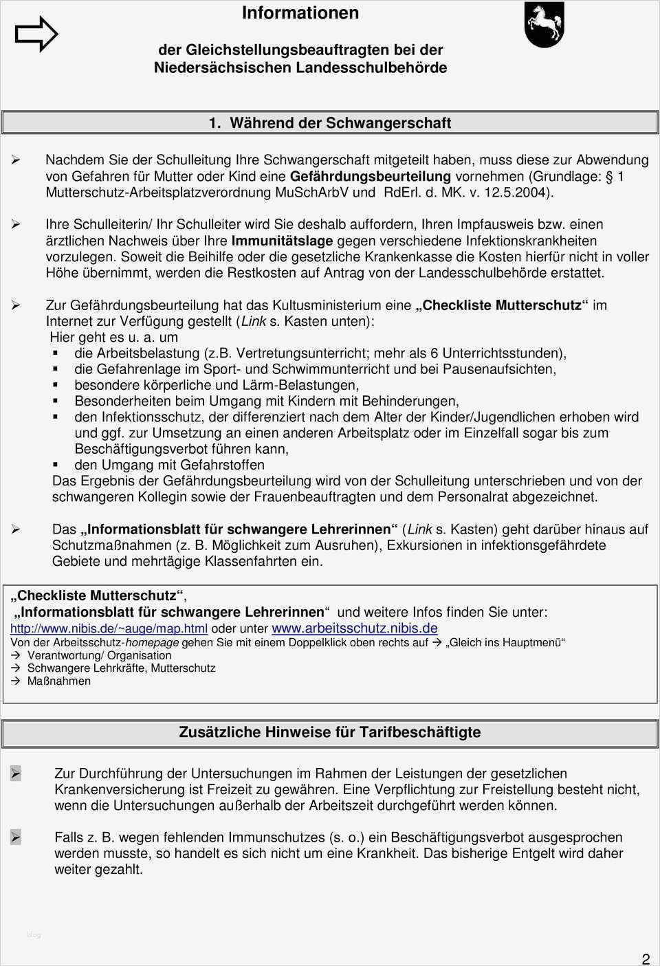 Beschäftigungsverbot Vorlage Krankenkasse Hübsch Informationen Der Gleichstellungsbeauftragten Für Den