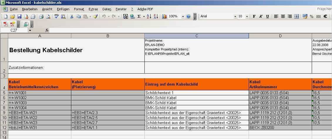 Beschriftung Klingelschild Vorlage Erstaunlich Eplan Text In Excel Exportieren Elektrotechnik Eplan
