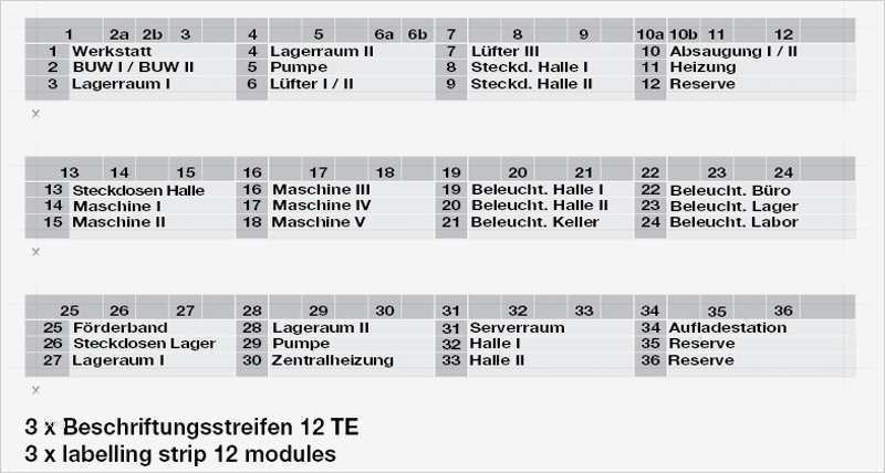 Beschriftung Unterverteilung Vorlage Inspiration Mi Verteiler Beschriftungsstreifen Hensel