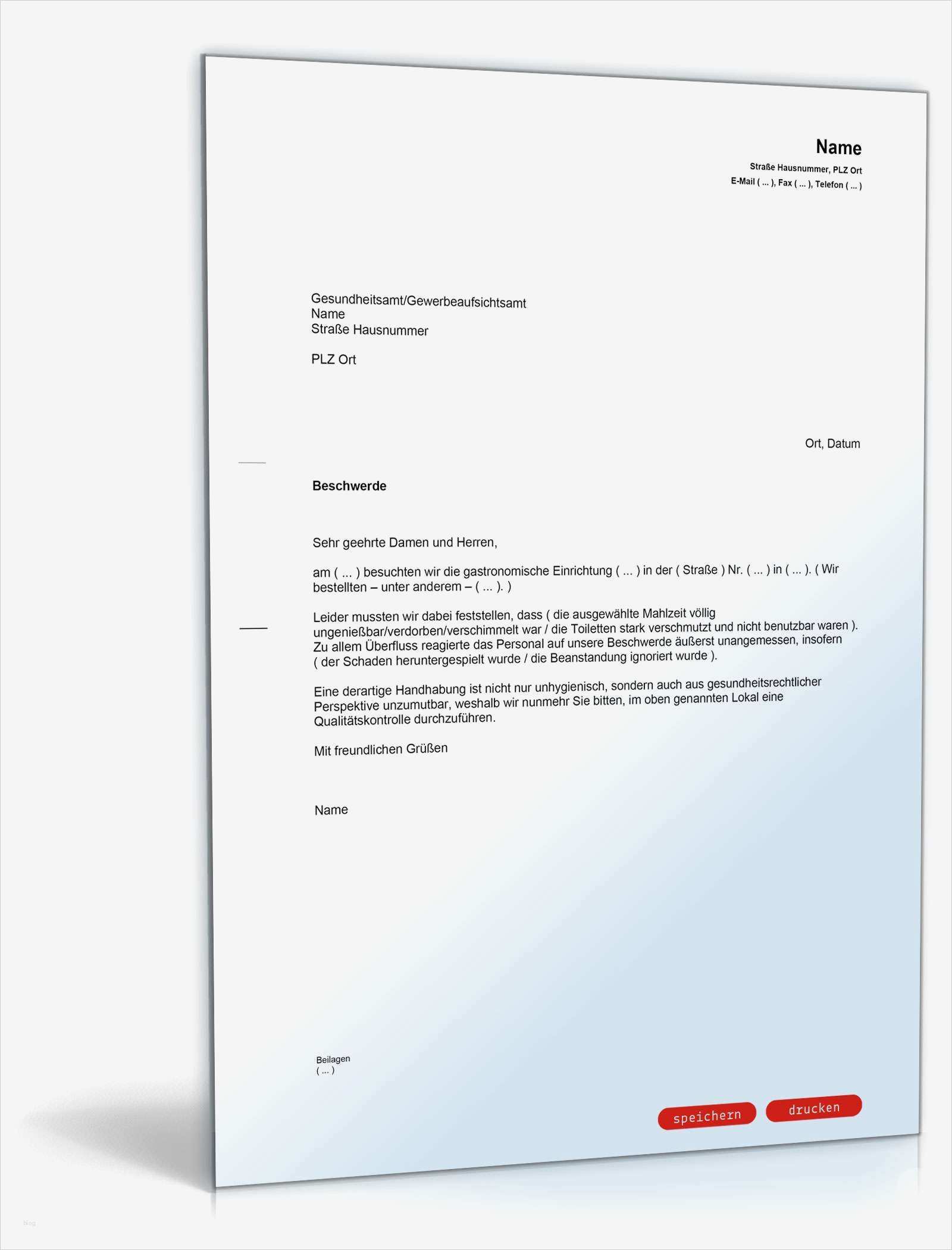Beschwerde Kindergarten Vorlage Angenehm Beschwerde über Gaststätte Wegen Gesundheitsgefährdung