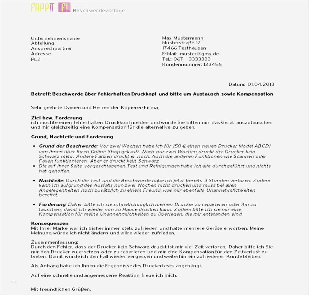 Beschwerde Kindergarten Vorlage Elegant Beste Beschwerde E Mail Vorlage Ideen Bilder Für Das