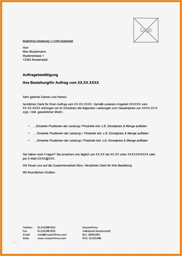 Bestellung Vorlage Muster Beste 6 Umzugsangebot Muster