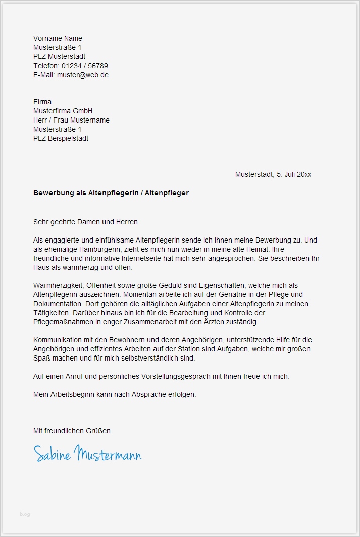 Bewerbung Als Altenpflegehelferin Vorlage Großartig Bewerbungsschreiben