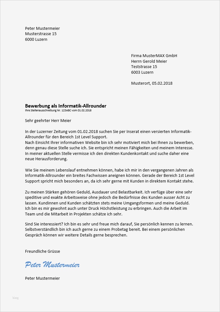 Bewerbung Als Fachlagerist Vorlage Gut Bewerbungsschreiben Beispiel Schweiz
