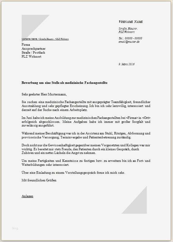 Bewerbung Als Fachlagerist Vorlage Hübsch Bewerbung Medizinische Fachangestellte Mfa Arzthelferin