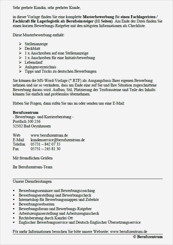 Bewerbung Als Geschäftsführer Vorlage Genial Bewerbung Fachlagerist Berufseinsteiger sofort Download