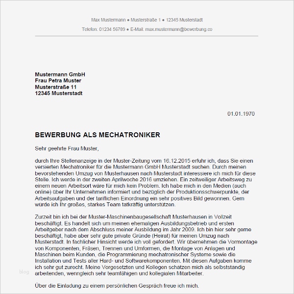 Bewerbung Als Mechatroniker Vorlage Erstaunlich Bewerbung Als Mechatroniker Mechatronikerin Bewerbung
