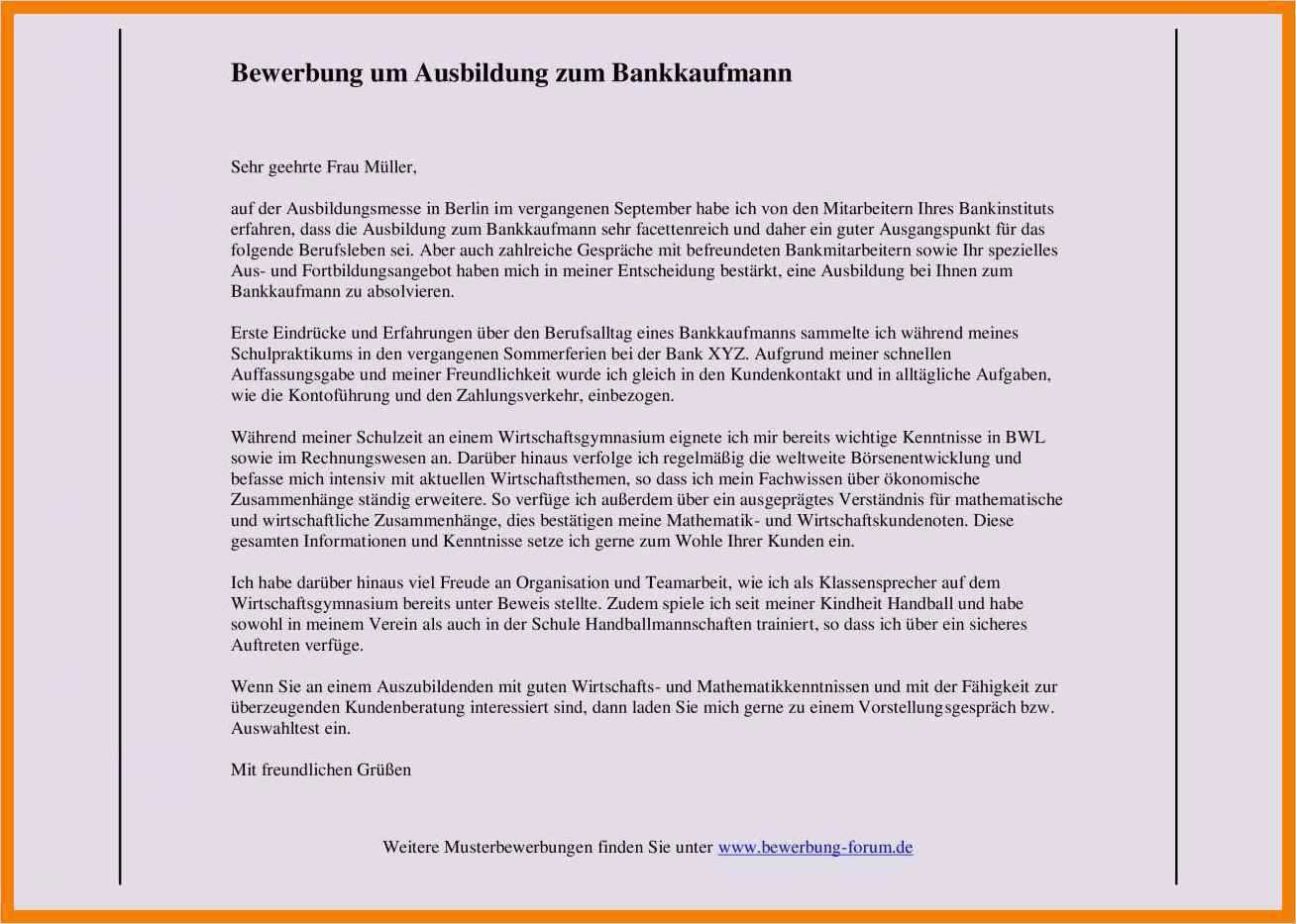 Bewerbung Ausbildung Drogistin Vorlage Beste 9 Bewerbung Bank Vorlage