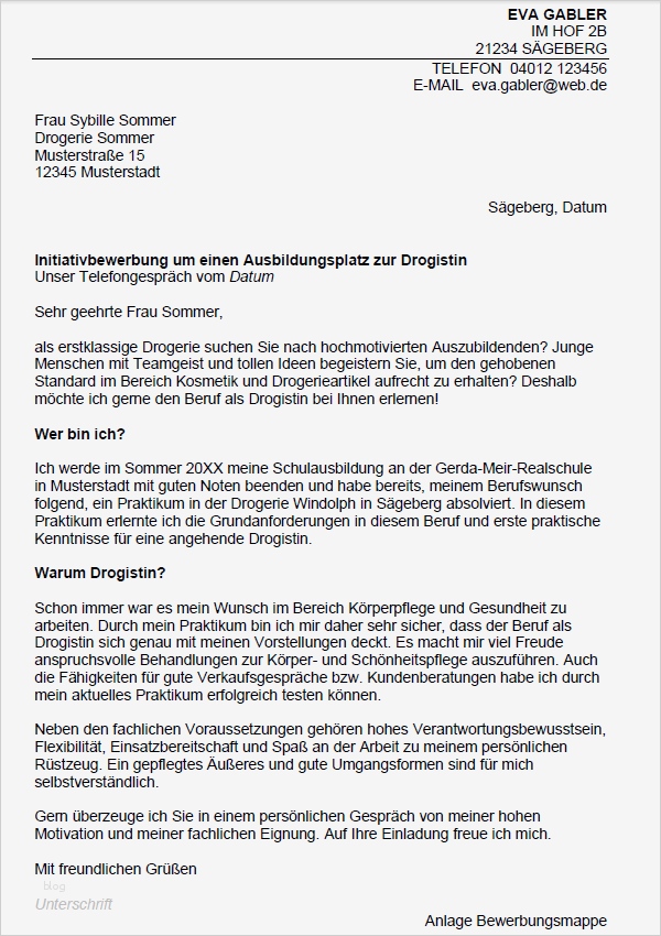 Bewerbung Ausbildung Drogistin Vorlage Hübsch Download Musterbewerbung Als Drogist In sofort Download