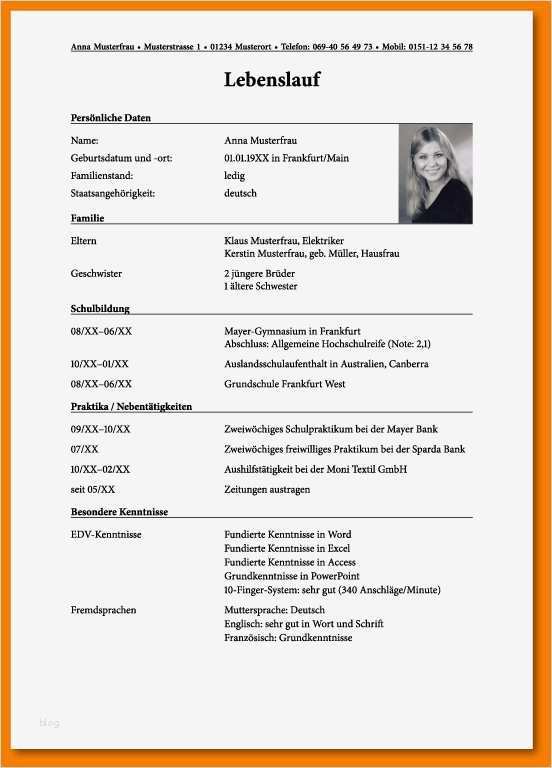 Bewerbung Ausbildung Drogistin Vorlage Schönste 6 Tabellarischer Lebenslauf Muster Inspiration Vorlage