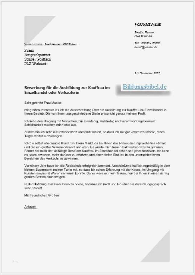 Bewerbung Einzelhandelskaufmann Vorlage Bewundernswert 15 Bewerbung Einzelhandelskaufmann Ausbildung Vorlage