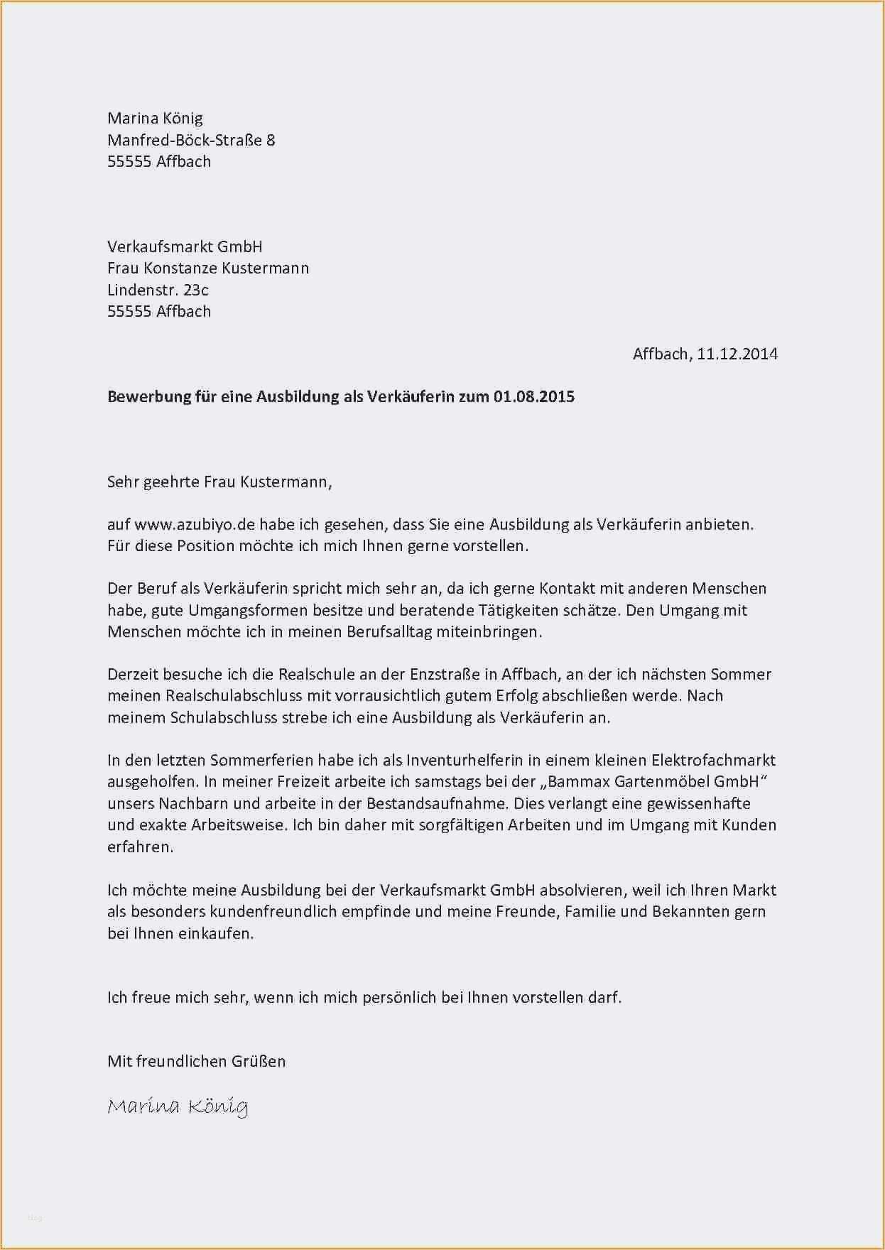 15 bewerbung einzelhandelskaufmann ausbildung vorlage
