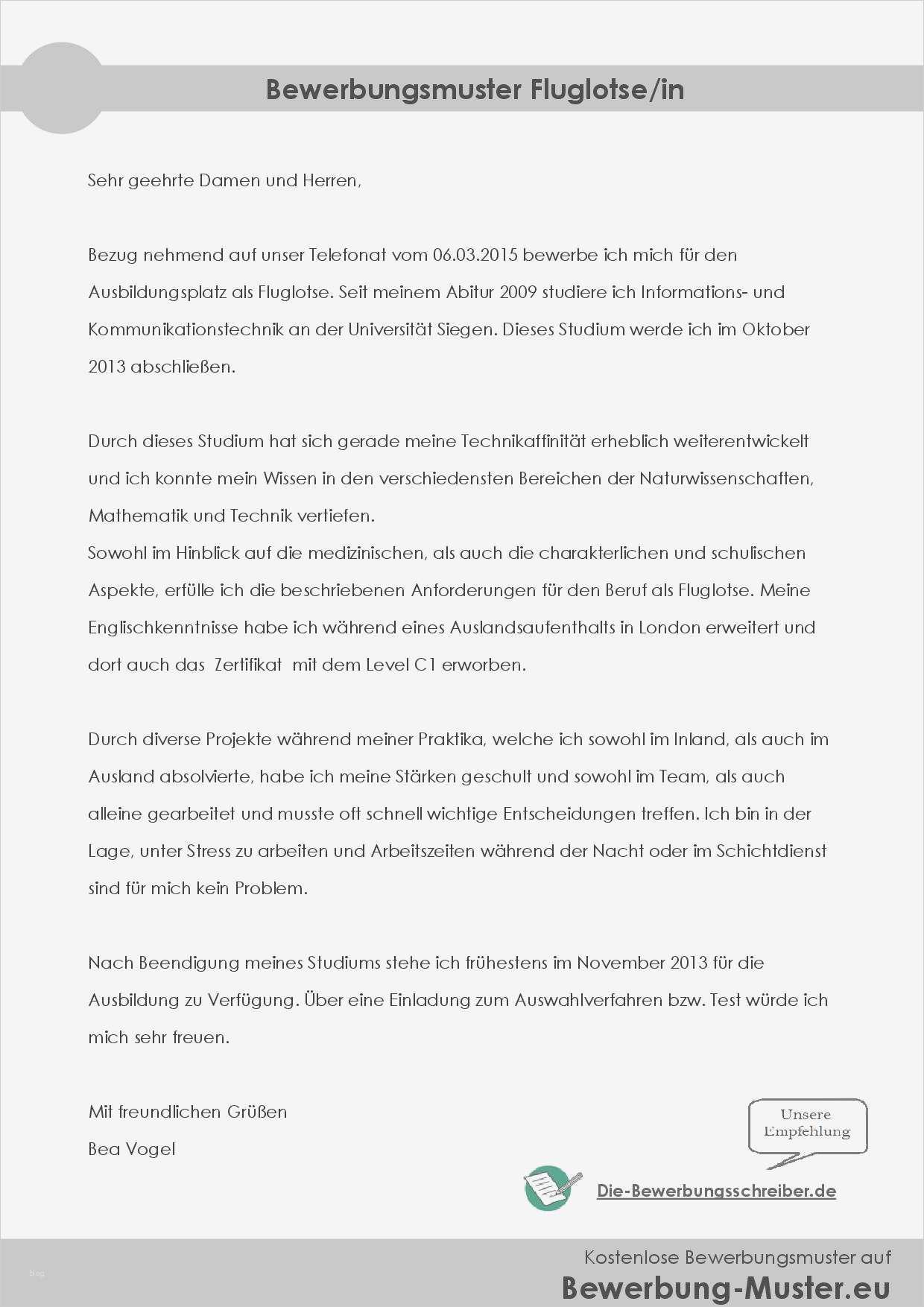 Bewerbung Erzieherin Vorlage Einzigartig Kostenloses Bewerbungsanschreiben Fluglotse Fluglotsin