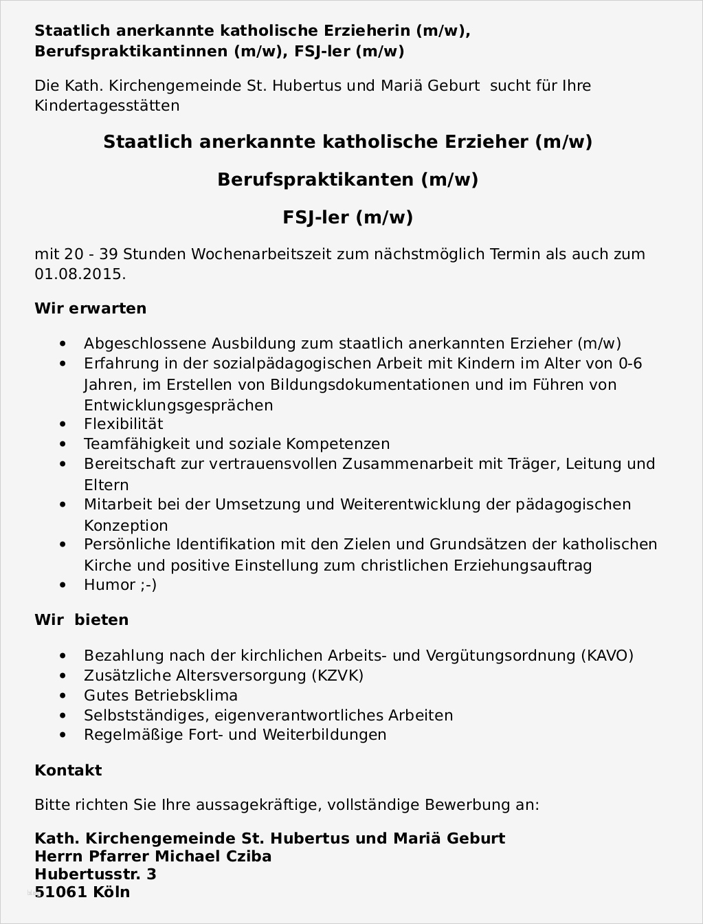 Bewerbung Für Ein Fsj Vorlage Cool Bewerbung Bfd Kindergarten
