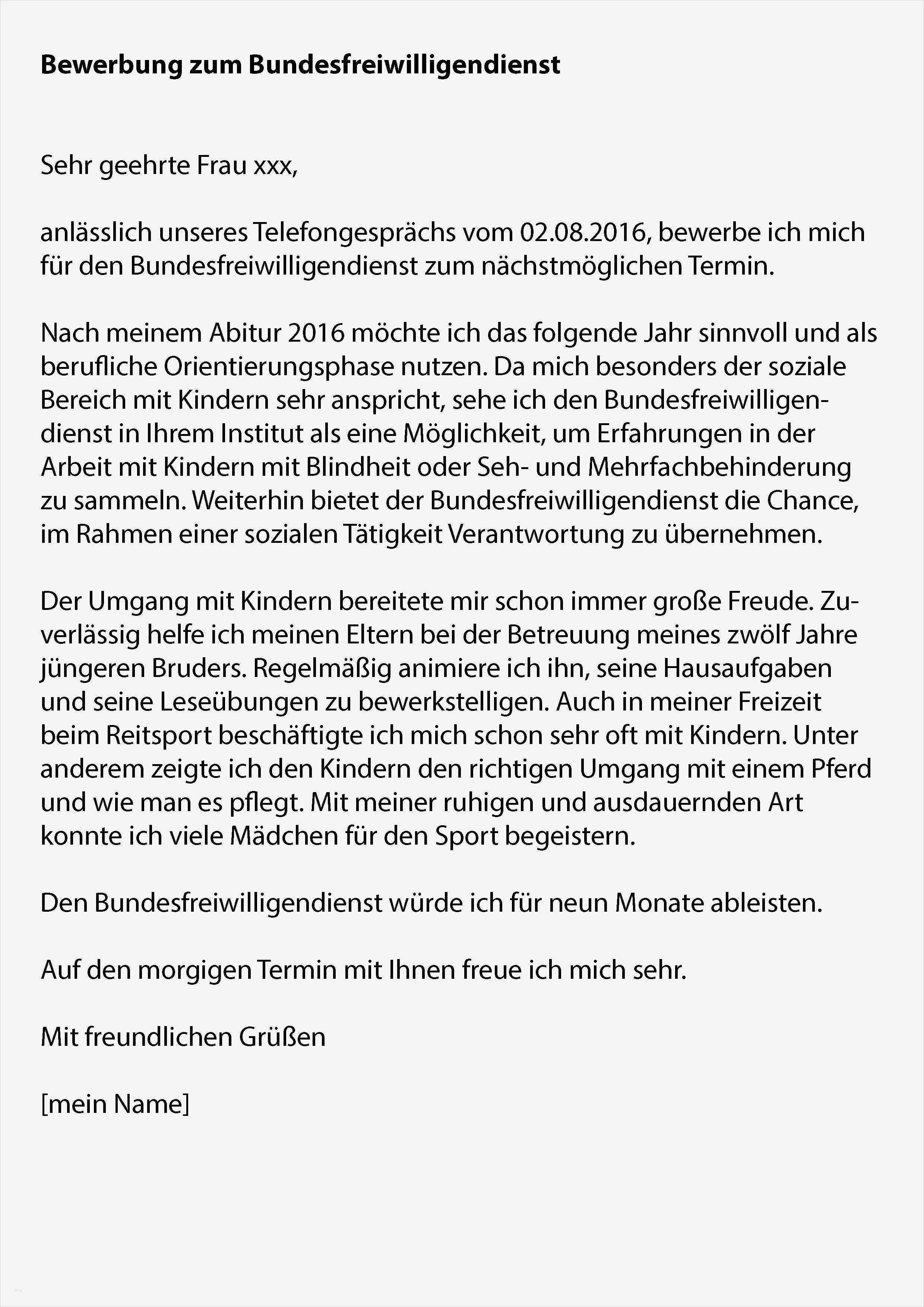 Bewerbung Für Ein Fsj Vorlage Erstaunlich Bewerbung Für Bfd so In ordnung formatierungshilfe E