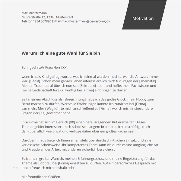 Bewerbung Im öffentlichen Dienst Vorlage Einzigartig Motivationsschreiben Kostenlose Muster & Vorlagen