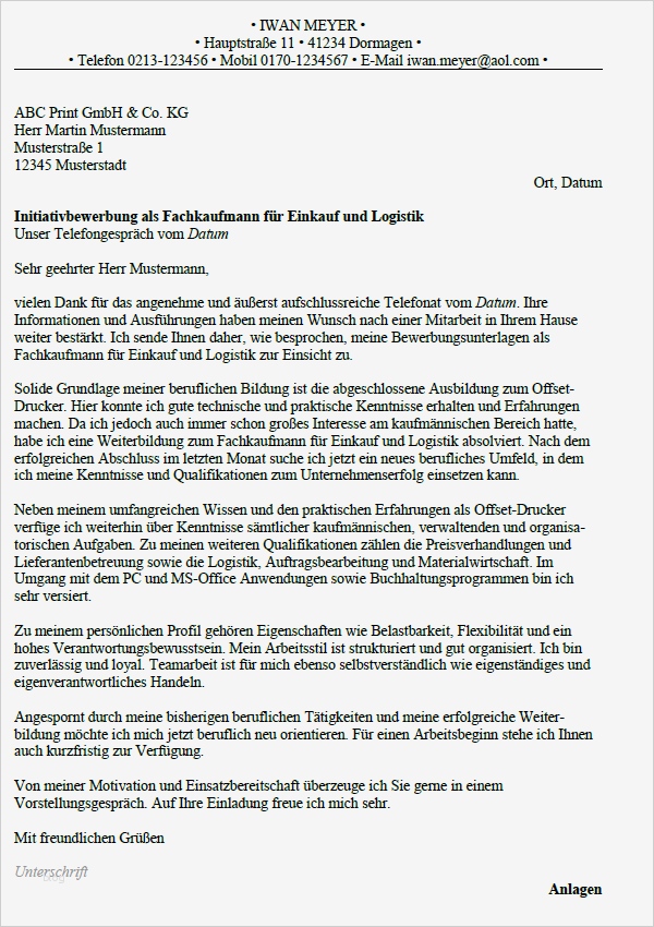 Bewerbung Kaufmann Für Spedition Und Logistikdienstleistung Vorlage Wunderbar Bewerbungsvorlage Logistiker