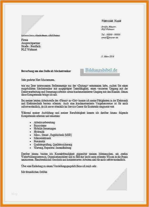Bewerbung Kfz Mechatroniker Vorlage Schön Bewerbungsschreiben Kfz Mechaniker Vorlage Angenehm Kfz