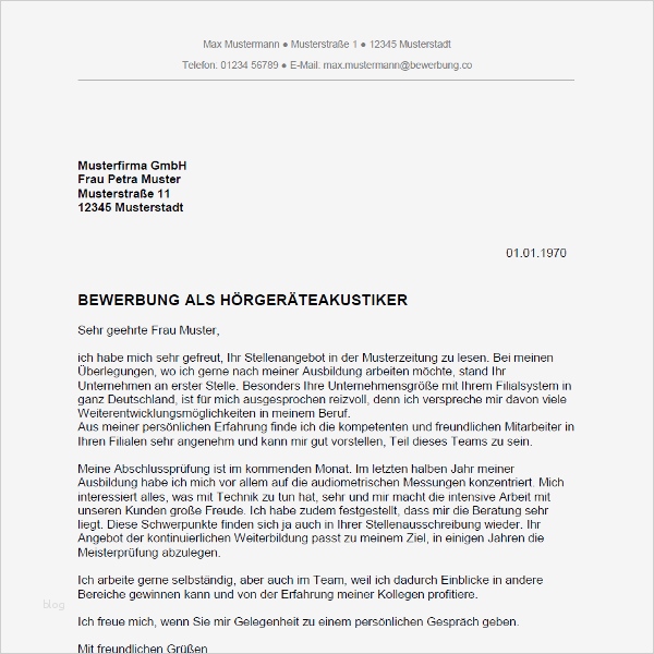 Bewerbung Meisterstelle Vorlage Großartig Bewerbung Als Hörgeräteakustiker Hörgeräteakustikerin