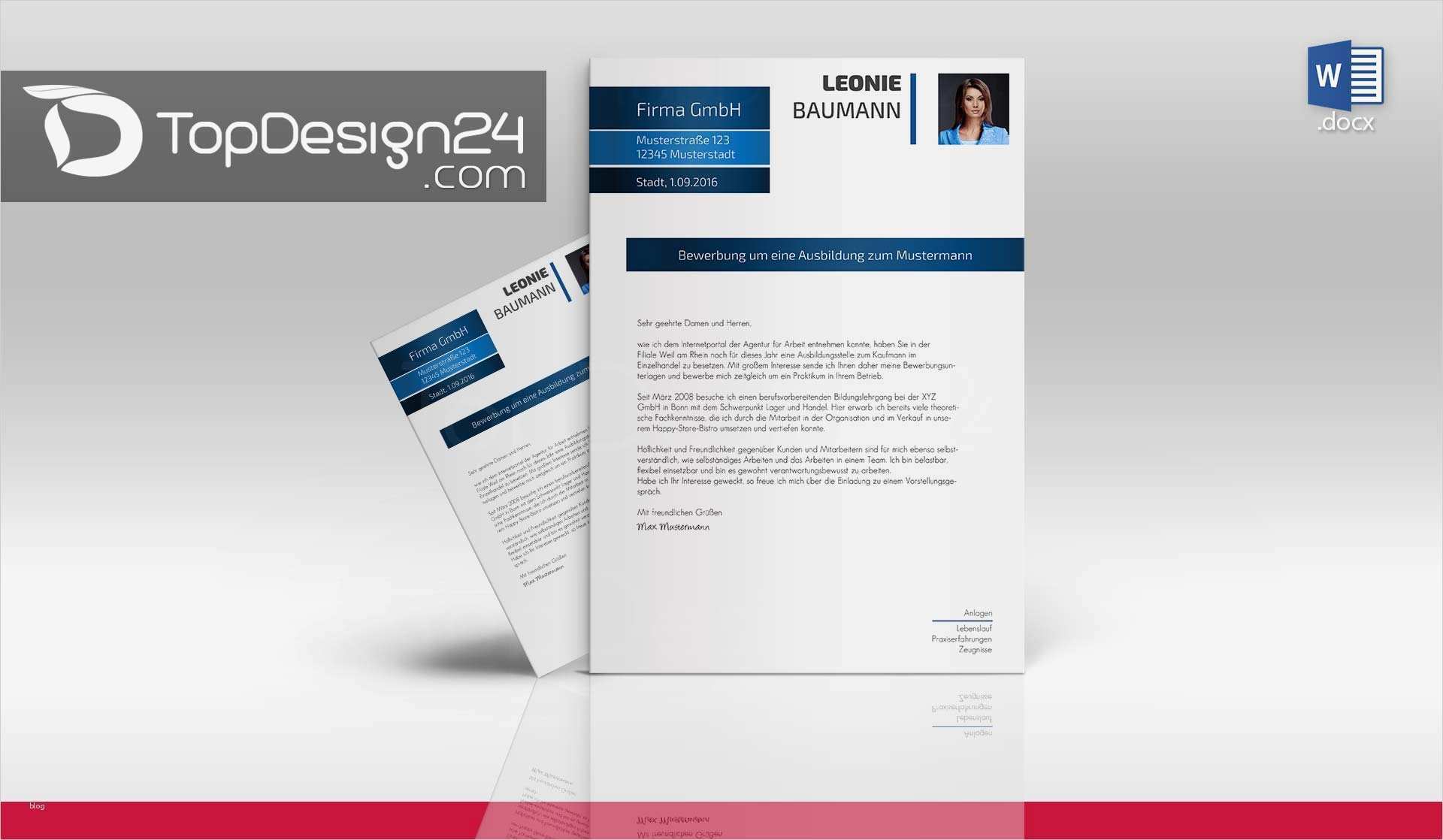 Bewerbung Modern Vorlage Erstaunlich Bewerbung Design Word topdesign24 Bewerbungsvorlagen